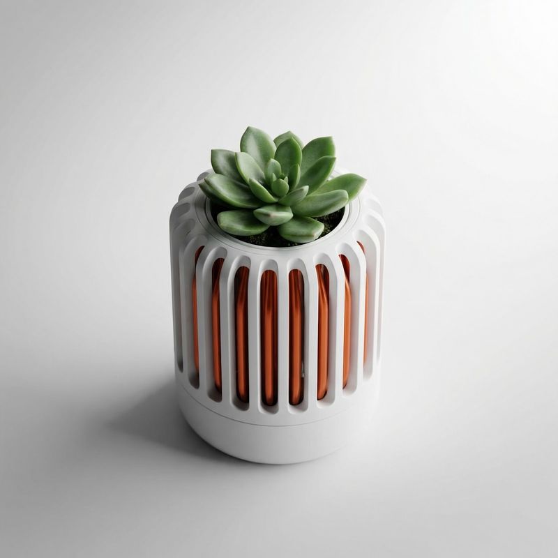 Casa si Gradina - Gradinarit si plante - Plante si ghivece - Ghivece si suporturi - Ghiveci Decorativ cu Nervuri Aerisite, Alb, 12 cm - Infinity.ro