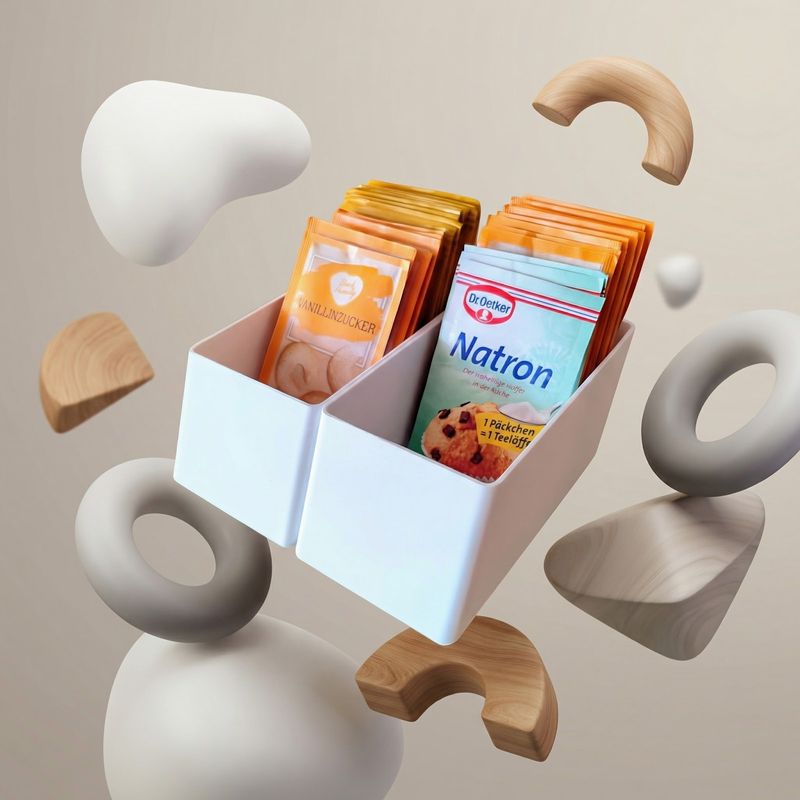 Casa si Gradina - Mobilier - Organizare si depozitare - Cutii depozitare - Organizator pentru Ingrediente de Copt, Alb, 14 cm, 2 Compartimente - Infinity.ro