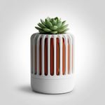 Casa si Gradina - Gradinarit si plante - Plante si ghivece - Ghivece si suporturi - Ghiveci Decorativ cu Nervuri Aerisite, Alb, 12 cm - Infinity.ro