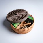 Casa si Gradina - Mobilier - Organizare si depozitare - Cutii depozitare - Cutie Depozitare Maro cu Capac Texturat, 15cm - Infinity.ro
