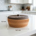 Casa si Gradina - Mobilier - Organizare si depozitare - Cutii depozitare - Cutie Depozitare Maro cu Capac Texturat, 15cm - Infinity.ro
