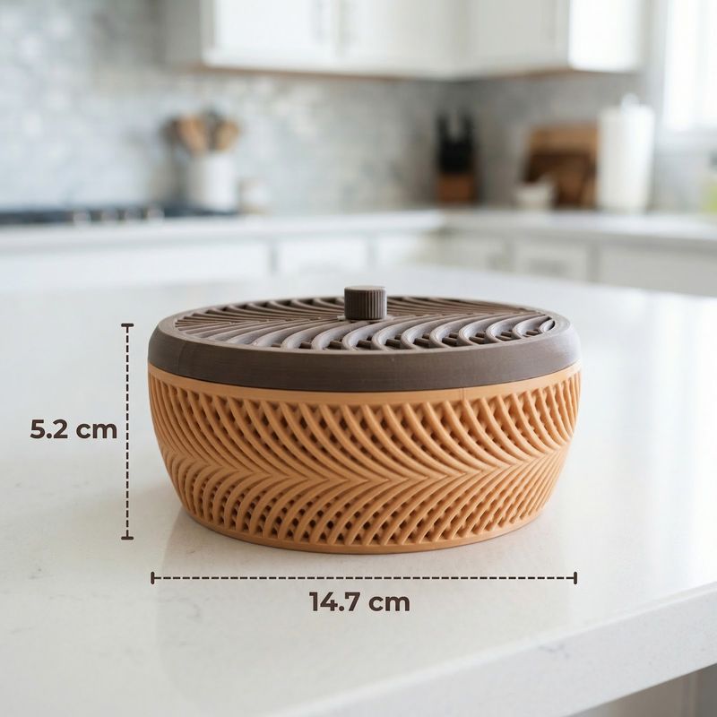Casa si Gradina - Mobilier - Organizare si depozitare - Cutii depozitare - Cutie Depozitare Maro cu Capac Texturat, 15cm - Infinity.ro