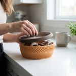 Casa si Gradina - Mobilier - Organizare si depozitare - Cutii depozitare - Cutie Depozitare Maro cu Capac Texturat, 15cm - Infinity.ro