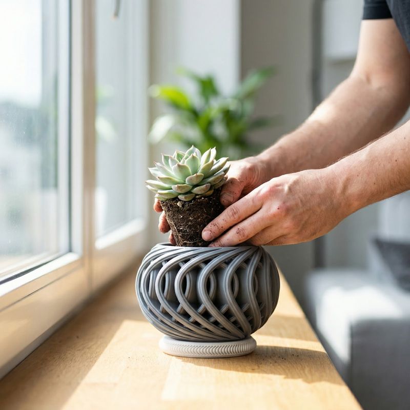 Casa si Gradina - Gradinarit si plante - Plante si ghivece - Ghivece si suporturi - Ghiveci Decorativ Sferic Minimalist, Gri, 15 cm - Infinity.ro