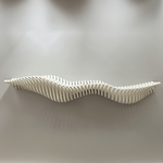 Casa si Gradina - Mobilier - Biblioteci si rafturi - Rafturi - Raft decorativ Wave, alb, 100x20x28cm, plastic ecologic, design modern - Infinity.ro