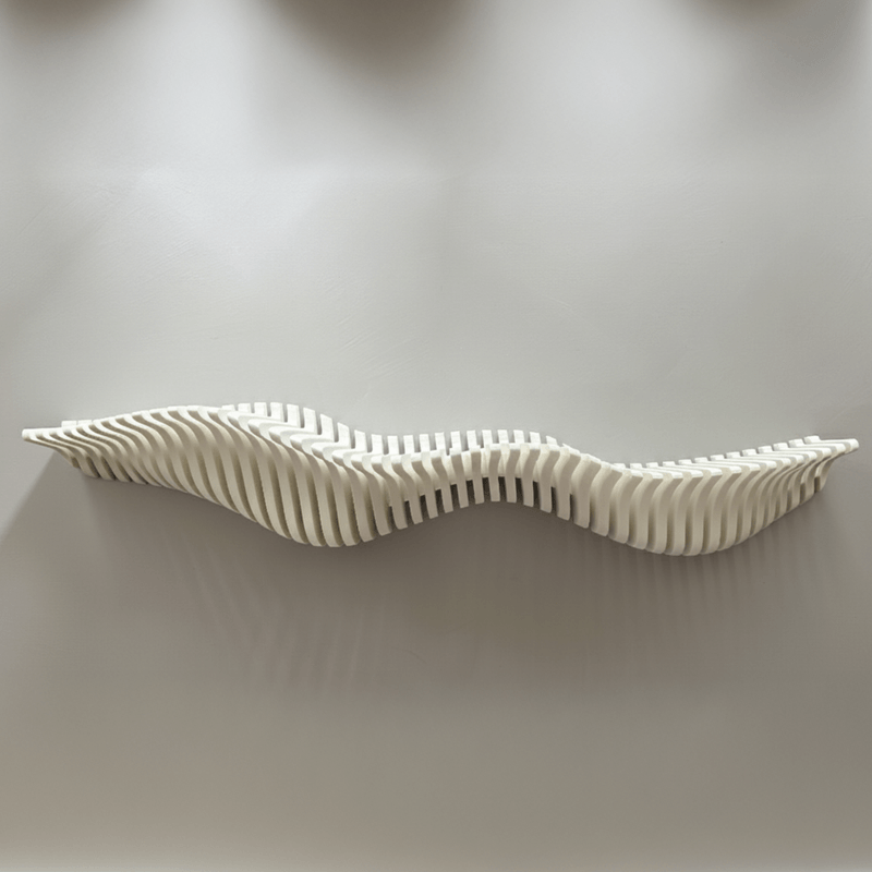 Casa si Gradina - Mobilier - Biblioteci si rafturi - Rafturi - Raft decorativ Wave, alb, 100x20x28cm, plastic ecologic, design modern - Infinity.ro