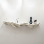 Casa si Gradina - Mobilier - Biblioteci si rafturi - Rafturi - Raft decorativ Wave, alb, 100x20x28cm, plastic ecologic, design modern - Infinity.ro