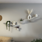 Casa si Gradina - Mobilier - Biblioteci si rafturi - Rafturi - Raft decorativ Wave, alb, 100x20x28cm, plastic ecologic, design modern - Infinity.ro