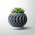 Casa si Gradina - Gradinarit si plante - Plante si ghivece - Ghivece si suporturi - Ghiveci Decorativ Sferic Minimalist, Gri, 15 cm - Infinity.ro