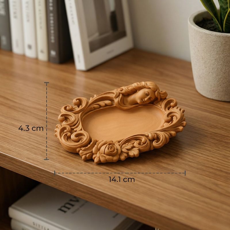 Casa si Gradina - Decoratiuni - Obiecte decorative - Accesorii decorative - Tava Decorativa pentru Bijuterii Regala, Maro, 16 cm - Infinity.ro