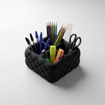 Carti si Birotica - Birotica - Accesorii de birou - Suporturi accesorii birou - Organizator birou, 4 compartimente, negru, 19 cm - Infinity.ro