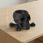 Carti si Birotica - Birotica - Accesorii de birou - Suporturi accesorii birou - Suport Organizator Birou Craniu Gothic, Negru, 15 cm - Infinity.ro