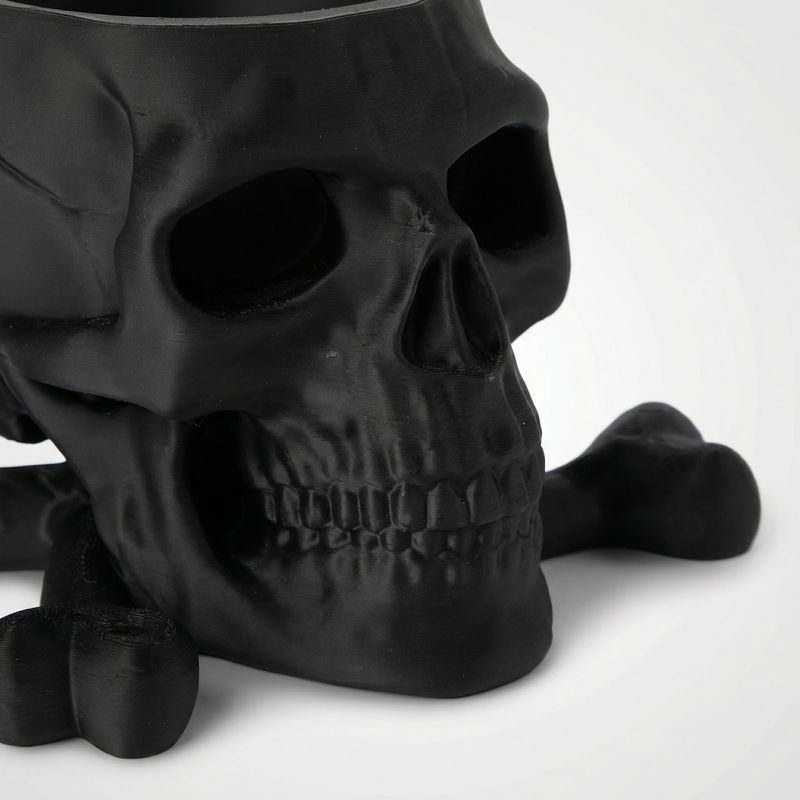 Carti si Birotica - Birotica - Accesorii de birou - Suporturi accesorii birou - Suport Organizator Birou Craniu Gothic, Negru, 15 cm - Infinity.ro