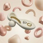 Fashion, accesorii si bijuterii - Femei - Bijuterii femei - Cutii bijuterii - Tava pentru Bijuterii Sculpturala Minimalista, Ivory, 18 cm - Infinity.ro