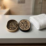 Casa si Gradina - Sanitare - Suporturi si accesorii baie - Accesorii baie - Sapuniera Moderna cu Model Organic, Bej, 12 cm - Infinity.ro