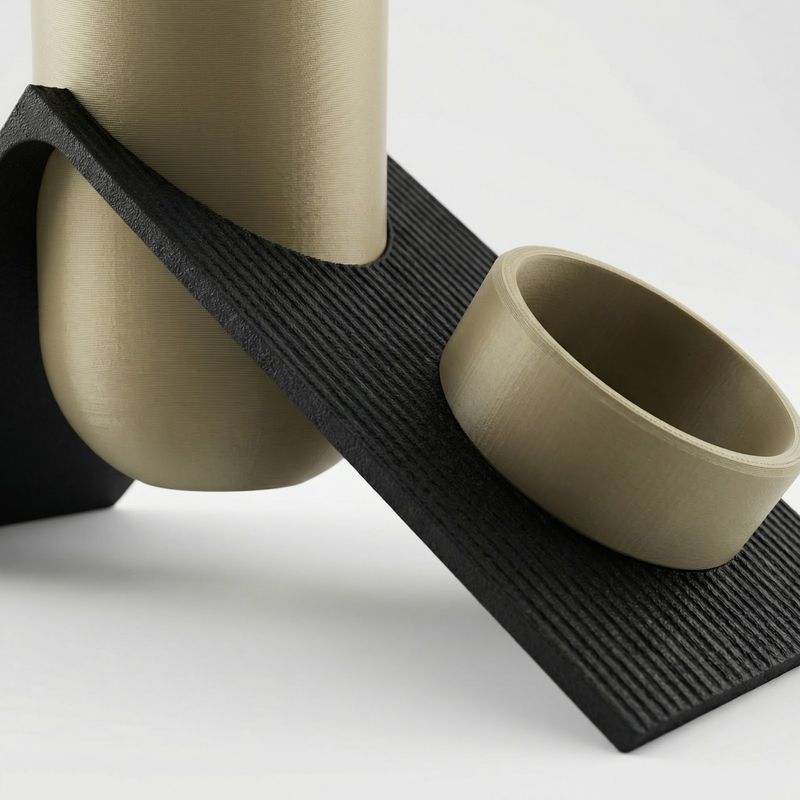 Carti si Birotica - Birotica - Accesorii de birou - Suporturi accesorii birou - Organizator Birou Geometric Elegant, Negru Auriu, 26 cm - Infinity.ro