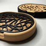 Casa si Gradina - Sanitare - Suporturi si accesorii baie - Accesorii baie - Sapuniera Moderna cu Model Organic, Bej, 12 cm - Infinity.ro