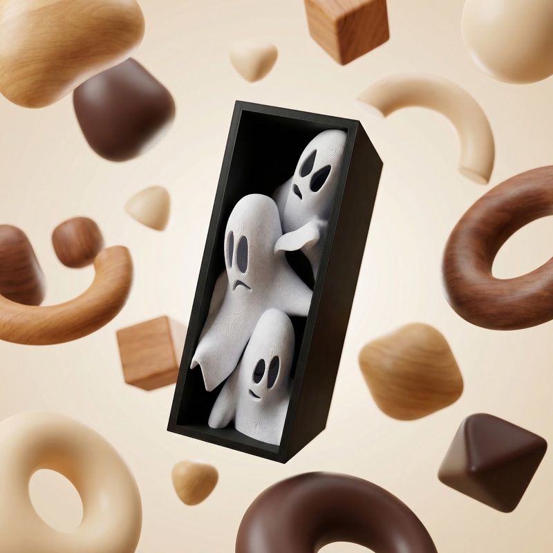 Carti si Birotica - Carti - Accesorii pentru cititori - Book Nook decorativ cu Fantome Jucause, Alb, 17 cm - Infinity.ro