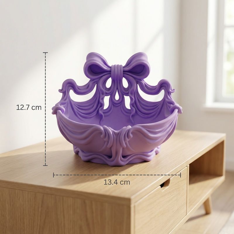 Casa si Gradina - Decoratiuni - Obiecte decorative - Vaze si boluri decorative - Bol Decorativ cu Funda Eleganta, Mov, 17 cm - Infinity.ro