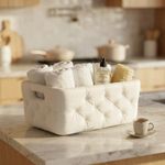 Casa si Gradina - Mobilier - Organizare si depozitare - Cutii depozitare - Cos organizator alb, dimensiuni 17 cm, textura matlasata, design modern - Infinity.ro