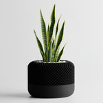 Casa si Gradina - Gradinarit si plante - Plante si ghivece - Ghivece si suporturi - Ghiveci premium cu design texturat tip plasa, culoare Midnight Onyx, plastic PLA, diametru 10cm, inaltime 10cm - Infinity.ro