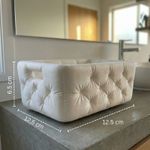 Casa si Gradina - Mobilier - Organizare si depozitare - Cutii depozitare - Cos organizator alb, dimensiuni 17 cm, textura matlasata, design modern - Infinity.ro