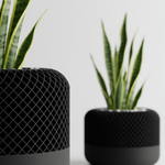 Casa si Gradina - Gradinarit si plante - Plante si ghivece - Ghivece si suporturi - Ghiveci premium cu design texturat tip plasa, culoare Midnight Onyx, plastic PLA, diametru 10cm, inaltime 10cm - Infinity.ro