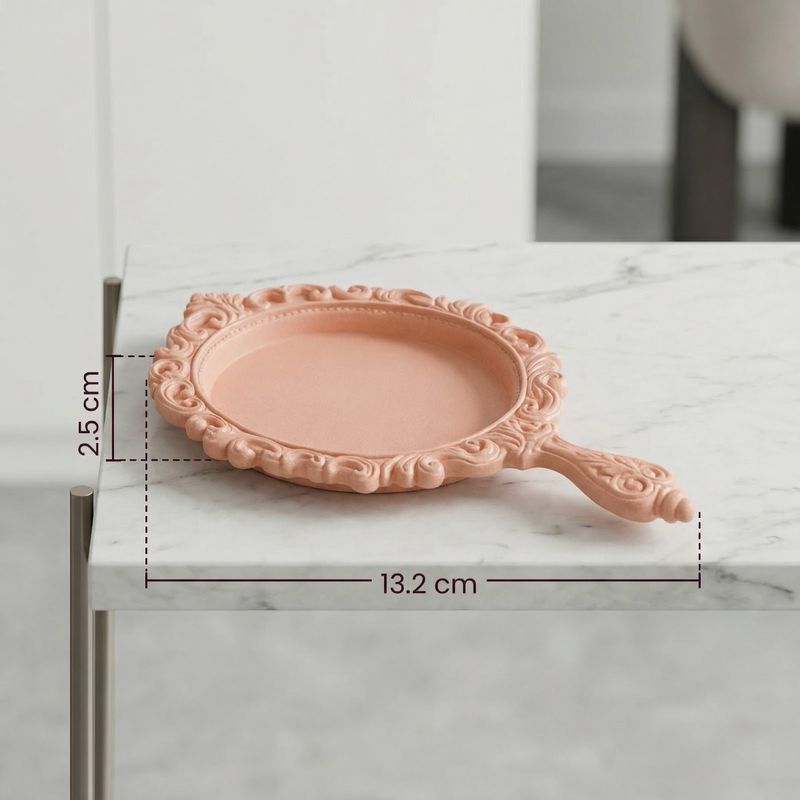 Casa si Gradina - Decoratiuni - Obiecte decorative - Accesorii decorative - Tava Decorativa Eleganta pentru Obiecte, Roz Pudrat, 18 cm - Infinity.ro
