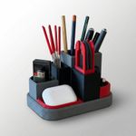 Carti si Birotica - Birotica - Accesorii de birou - Suporturi accesorii birou - Organizator birou modular Armonie, gri, dimensiuni 15x10x6.6cm, imprimeu 3D - Infinity.ro