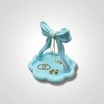 Fashion, accesorii si bijuterii - Femei - Bijuterii femei - Cutii bijuterii - Suport Bijuterii cu Funda Eleganta, Albastru deschis, 14 cm - Infinity.ro