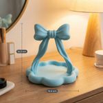 Fashion, accesorii si bijuterii - Femei - Bijuterii femei - Cutii bijuterii - Suport Bijuterii cu Funda Eleganta, Albastru deschis, 14 cm - Infinity.ro