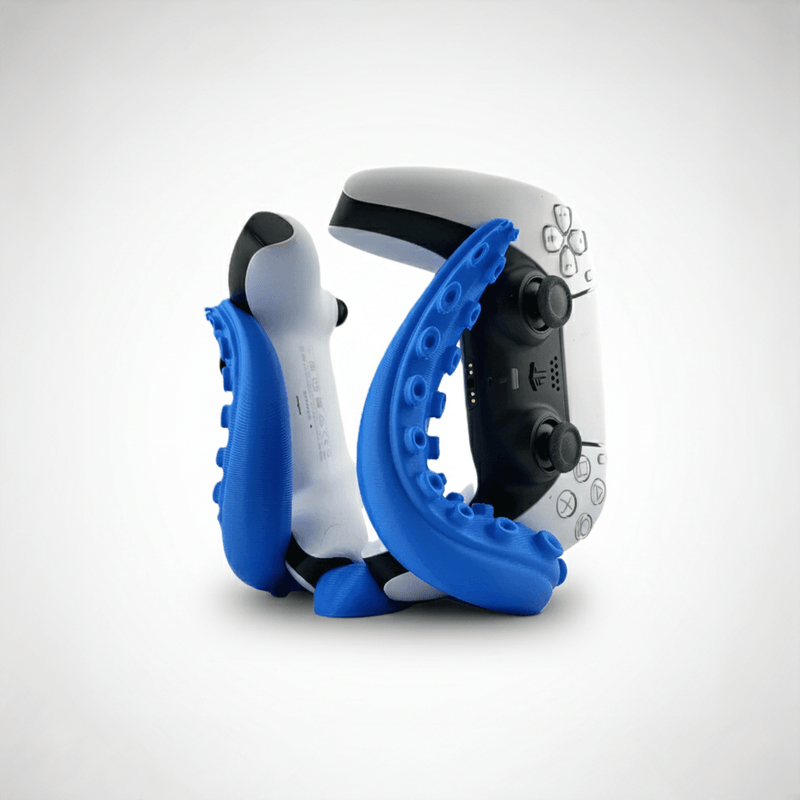 PC, gaming si accesorii - Gaming - Accesorii gaming - Accesorii console gaming - Suport Dublu Controller PS5, pentru birou, design Kraken, albastru - Infinity.ro