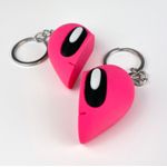Market - Cadouri - Suveniruri - Set Brelocuri Inima Valentine's Day / Ziua Indragostitilor cu Magnet, 3D, Roz - Infinity.ro