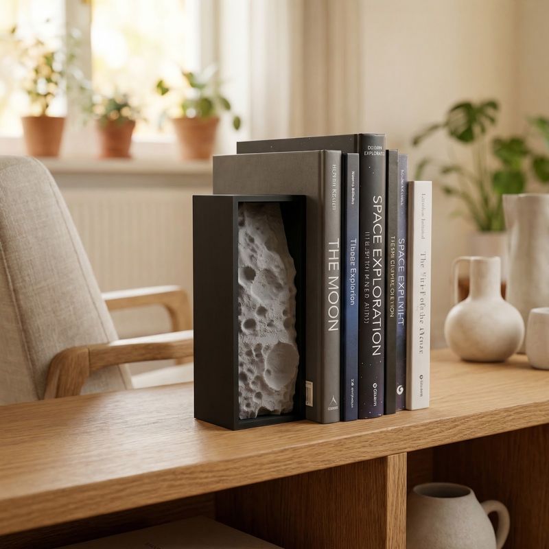 Carti si Birotica - Carti - Accesorii pentru cititori - Book Nook Decorativ Lunar, Gri, 19 cm - Infinity.ro
