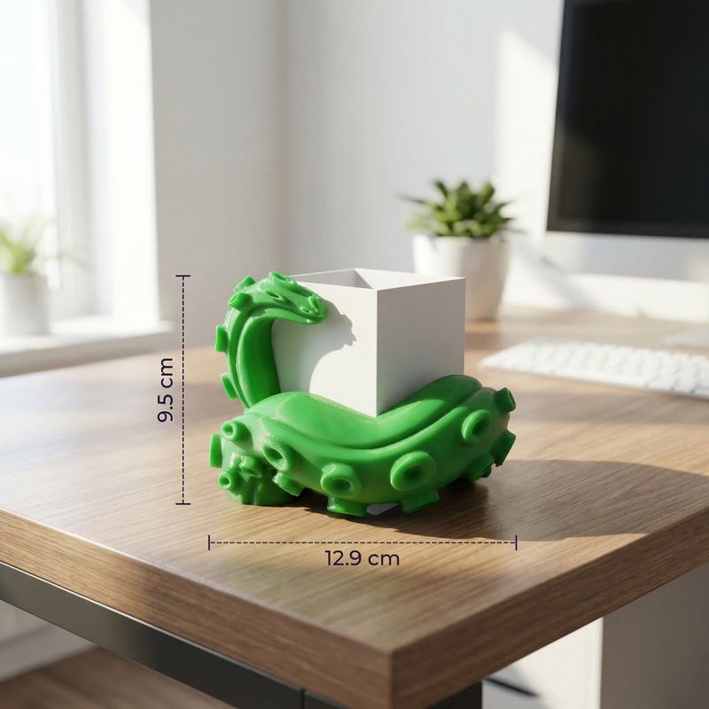 Carti si Birotica - Birotica - Accesorii de birou - Suporturi accesorii birou - Suport Instrumente de Scris cu Tentacule Decorative, Alb Verde, 13 cm - Infinity.ro