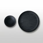 Casa si Gradina - Decoratiuni - Obiecte decorative - Vaze si boluri decorative - Set decorativ Bol si Farfurie cu Textura Ondulata, Negru, 15 cm - Infinity.ro