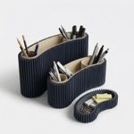 Carti si Birotica - Birotica - Accesorii de birou - Suporturi accesorii birou - Organizator Birou Modular cu Nervuri, Negru, 12 cm - Infinity.ro