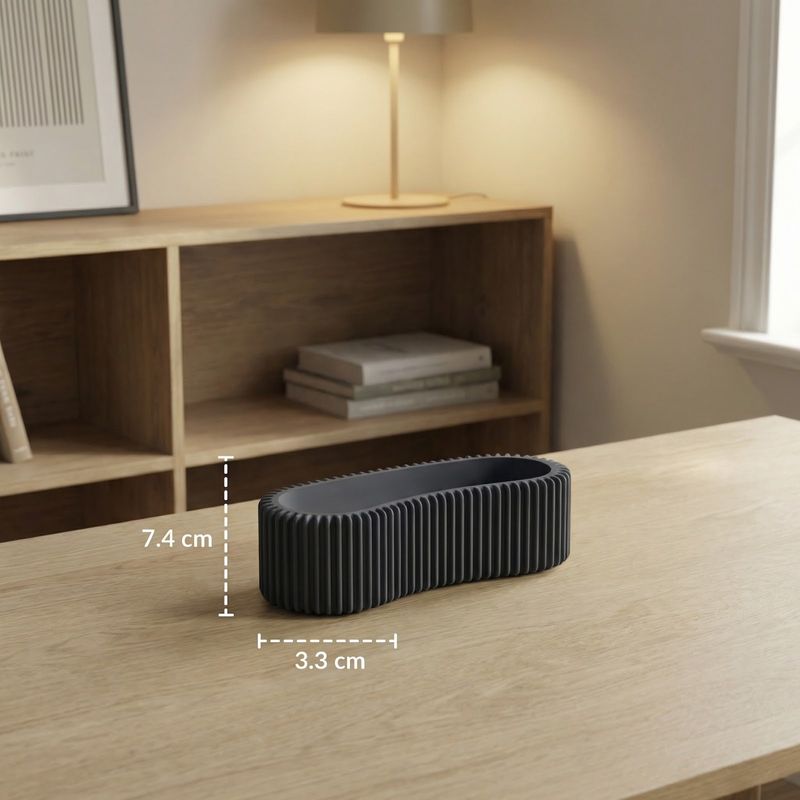 Carti si Birotica - Birotica - Accesorii de birou - Suporturi accesorii birou - Organizator Birou Modular cu Nervuri, Negru, 12 cm - Infinity.ro