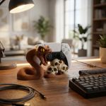 PC, gaming si accesorii - Gaming - Accesorii gaming - Accesorii console gaming - Suport Controller cu Diorama Horror, Maro/Bej, 17 cm - Infinity.ro