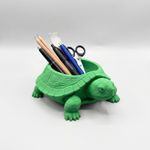 Carti si Birotica - Birotica - Accesorii de birou - Suporturi accesorii birou - Bol Organizator de Birou cu Broasca Testoasa, Verde, 13 cm - Infinity.ro