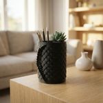 Carti si Birotica - Birotica - Accesorii de birou - Suporturi accesorii birou - Suport Pixuri cu Model Solzi, Negru, 14 cm - Infinity.ro