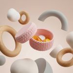 Casa si Gradina - Mobilier - Organizare si depozitare - Cutii depozitare - Cutie compacta pentru pastile, roz, 4 cm, capac filetat - Infinity.ro