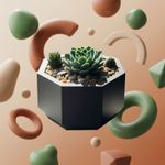Casa si Gradina - Gradinarit si plante - Plante si ghivece - Ghivece si suporturi - Ghiveci Decorativ Octogonal Minimalist, Negru, 13 cm - Infinity.ro