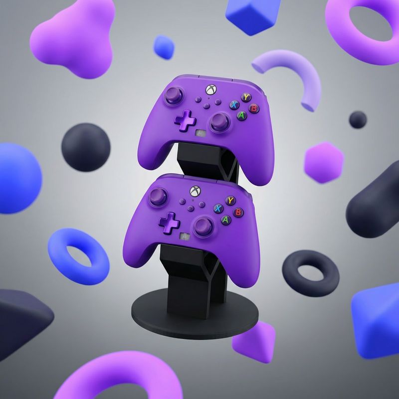 PC, gaming si accesorii - Gaming - Accesorii gaming - Accesorii console gaming - Suport Dublu pentru Controllere si Casti, Negru, 30 cm - Infinity.ro