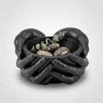 Casa si Gradina - Decoratiuni - Obiecte decorative - Vaze si boluri decorative - Bol Decorativ Sculptural cu Maini, Negru Mat, 16 cm - Infinity.ro