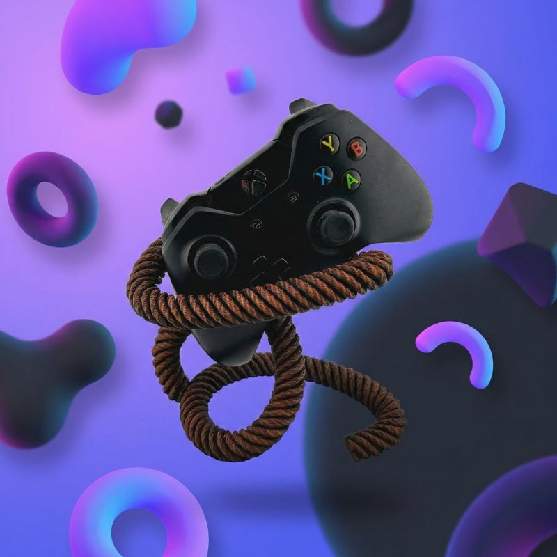 PC, gaming si accesorii - Gaming - Accesorii gaming - Accesorii console gaming - Suport pentru controller, design franghie, maro, 16 cm - Infinity.ro