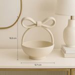 Casa si Gradina - Decoratiuni - Obiecte decorative - Vaze si boluri decorative - Bol Decorativ cu Maner Funda, Ivory, 17 cm - Infinity.ro