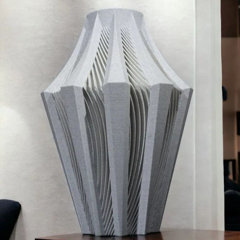 Casa si Gradina - Decoratiuni - Obiecte decorative - Vaze si boluri decorative - Vaza Moderna 3D, Design Minimalist, Gri - Infinity.ro
