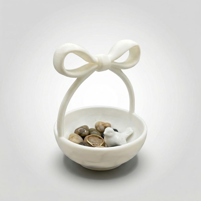 Casa si Gradina - Decoratiuni - Obiecte decorative - Vaze si boluri decorative - Bol Decorativ cu Maner Funda, Ivory, 17 cm - Infinity.ro