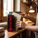 Carti si Birotica - Carti - Accesorii pentru cititori - Book Nook Decorativ, Cranii, Rosu Intens, 17 cm - Infinity.ro